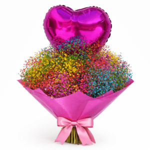 ענן צבעוני: זר גיבסניות צבעוני + בלון הליום