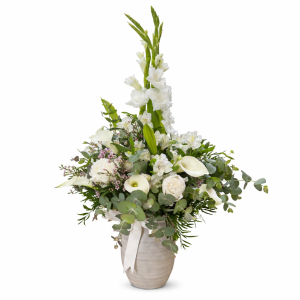 סידור פרחים נשימה לבנה